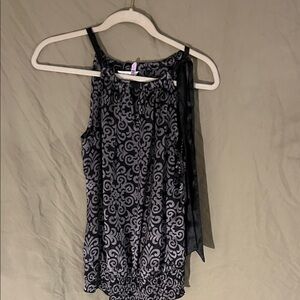 WHBM dressy silk tie neck top